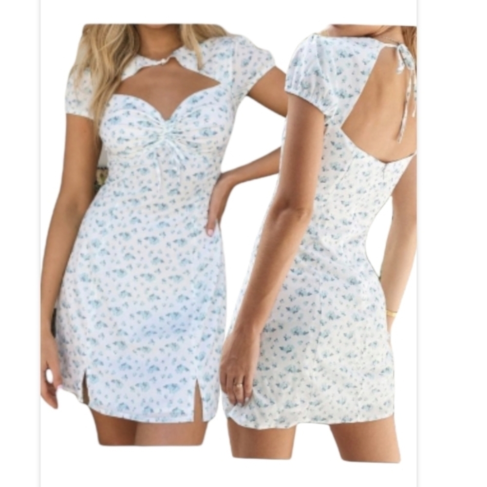 Tiger Mist White Floral Dress Size S